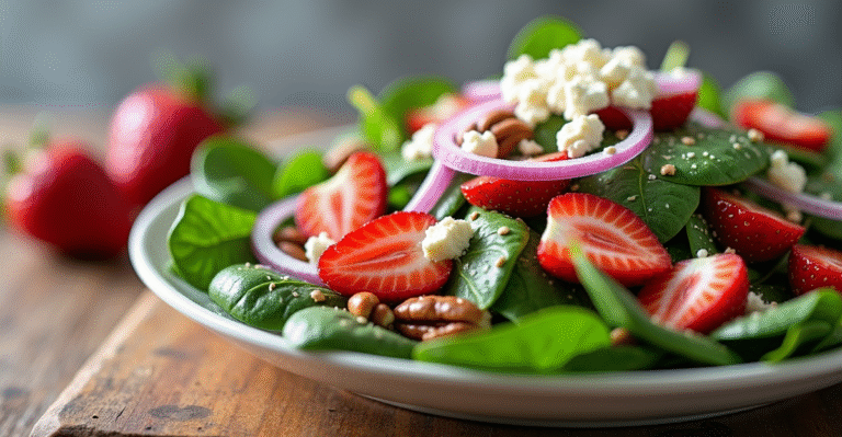 Refreshing Strawberry Spinach Salad with Creamy Poppy Seed Dressing
