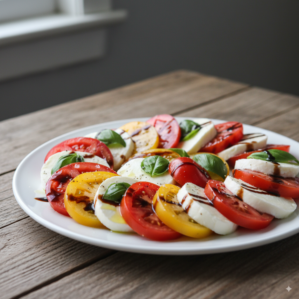 Fresh Caprese Salad with Basil and Balsamic Glaze