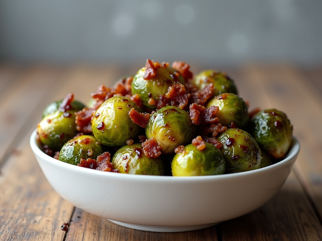 Crispy Roasted Brussels Sprouts with Bacon