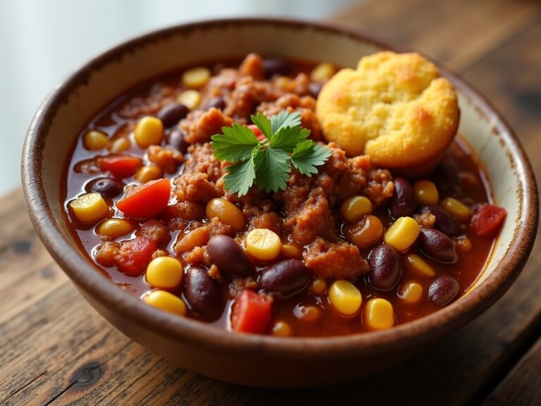 Hearty Turkey Chili with Cornbread