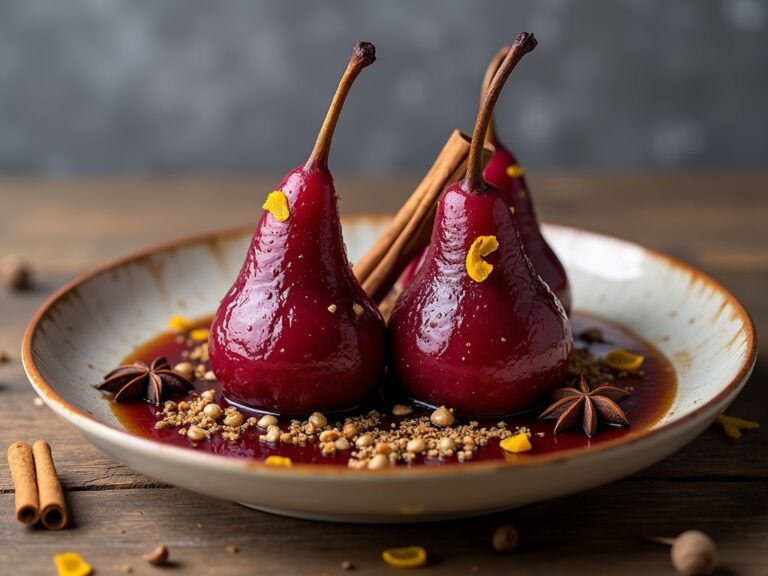 Mulled Wine Poached Pears