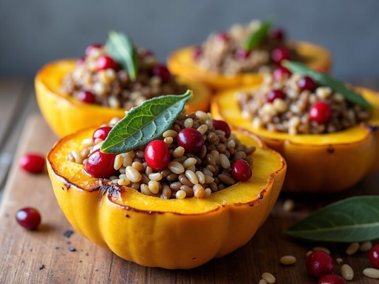 Savory Stuffed Acorn Squash with Wild Rice