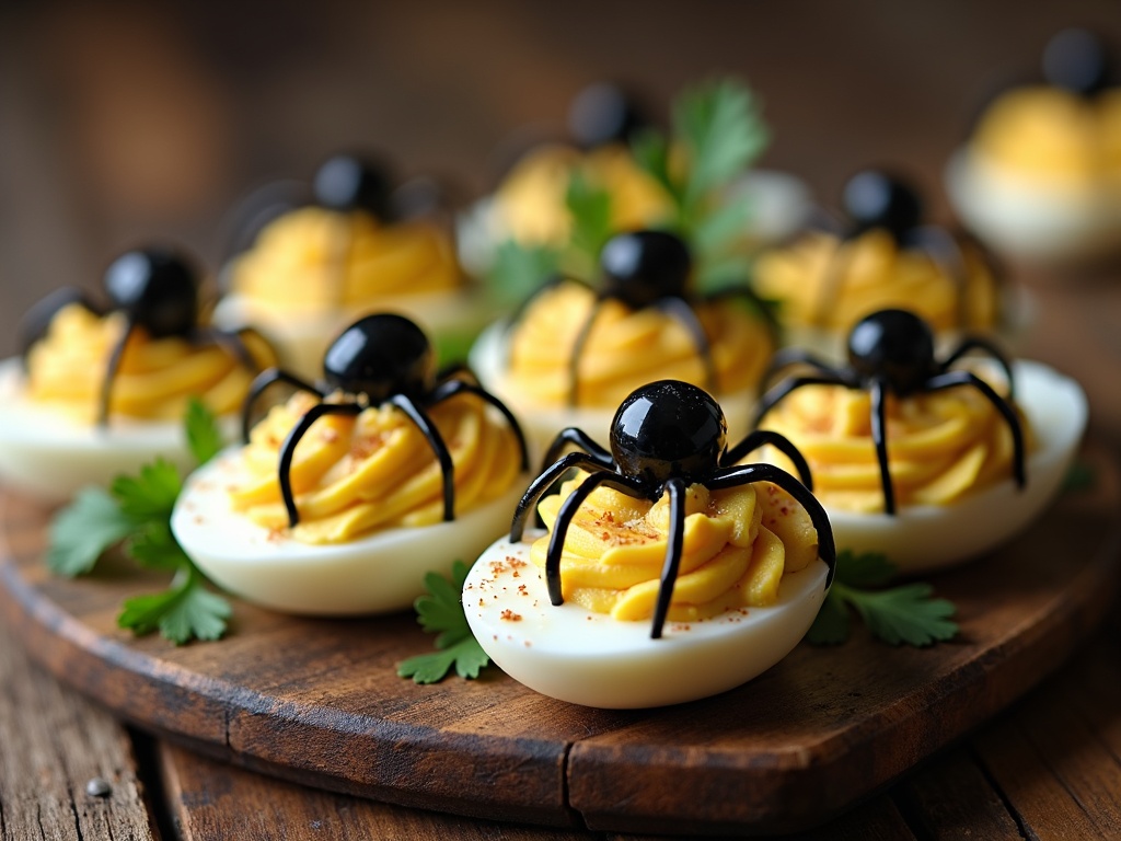 Spider Deviled Eggs
